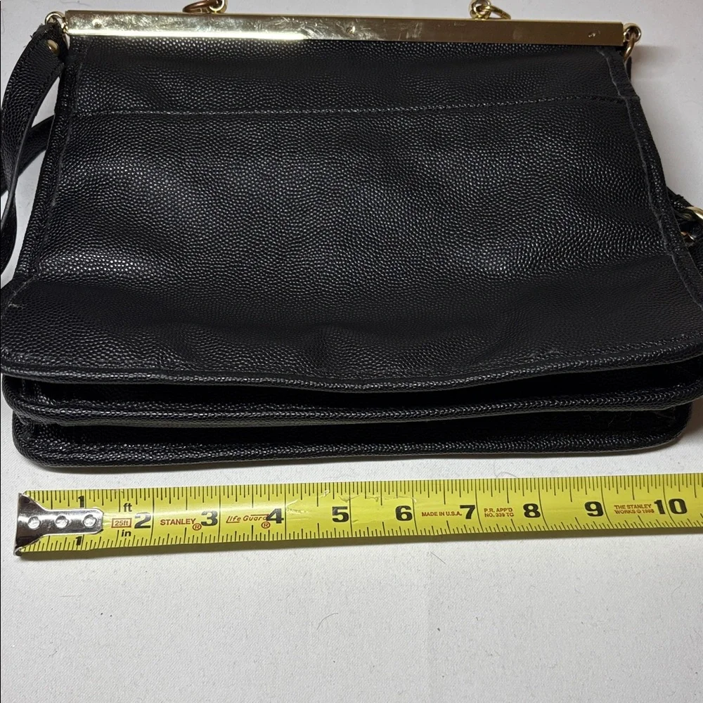 Lulu Guinness Black Faux Leather Crossbody (missing top handle)